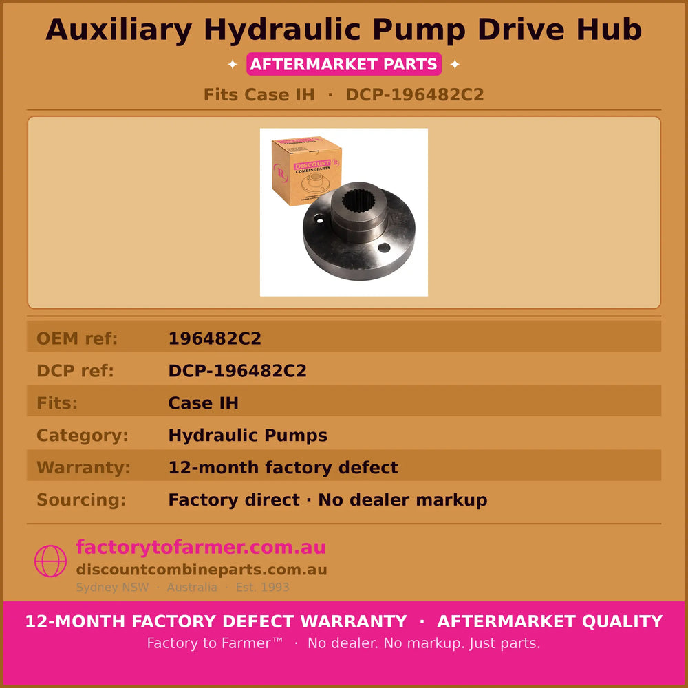 Auxiliary Pump Drive Hub | Case IH Header | 196482C2 DUTP