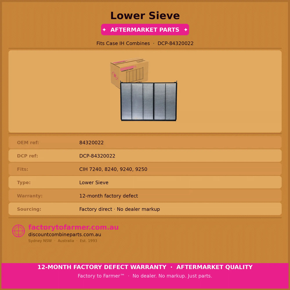 Bottom Sieve | Case IH Flagship Series Header | Aftermarket 84320022 Discount Combine Parts