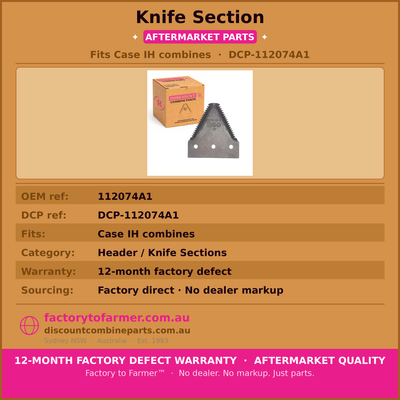 Case 1020 Front Knife Section - 112074a1 hover