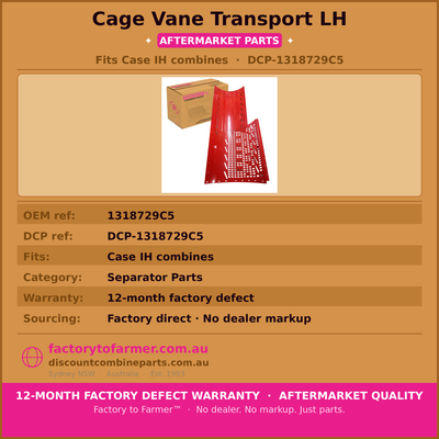Case Header 88 Series Left Hand Cage- 1318729C5 hover