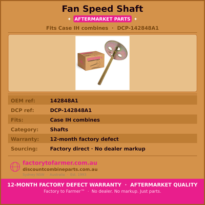 Case Header Cleaning Fan Adjusting shaft -142848A1 hover
