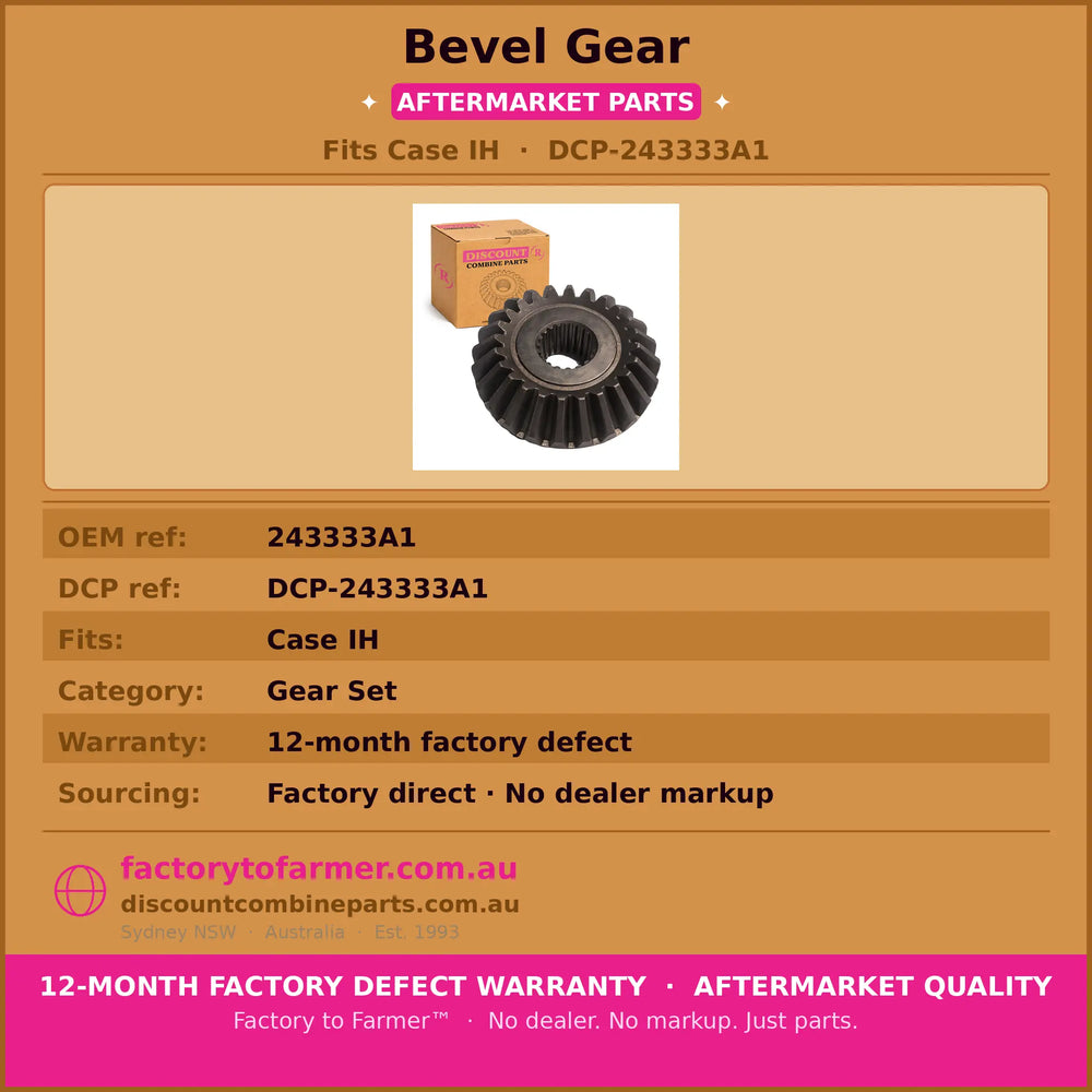 Bevel Gear Chopper Drive | Case IH Header | Aftermarket 243333A1 Discount Combine Parts