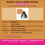 Macdon Front Coarse Knife Section -87422066