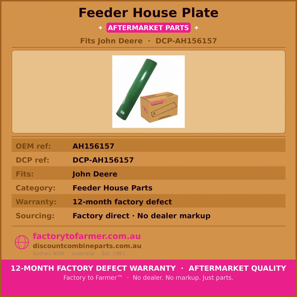 John Deere Header Feeder House Plate-AH156157 Discount Combine Parts