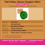 Flat Pulley (Straw-Chopper Idler) Fits JD | Aftermarket AH221938.