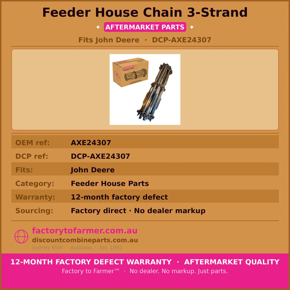 Feeder House Chain 3-Strand | John Deere S/T Series Header | Aftermarket AXE24307 Discount Combine Parts