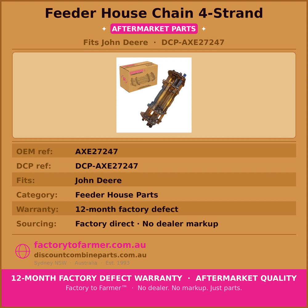 Feeder House Chain 4-Strand | John Deere S/T Series Header | Aftermarket AXE27247 Discount Combine Parts